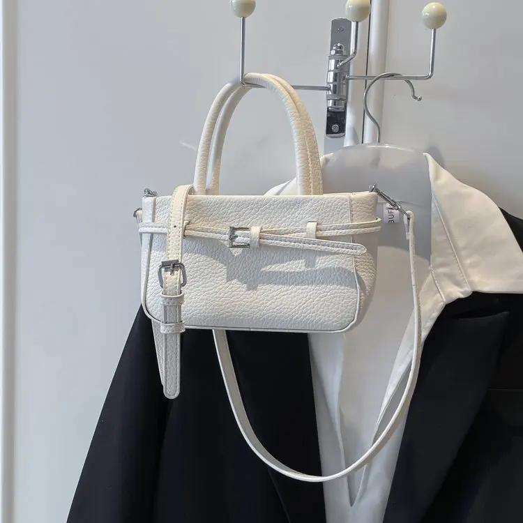 

Новая женская сумка-тоут 2026 года из мягкой кожи личи с завязками, большая вместительная сумка через плечо