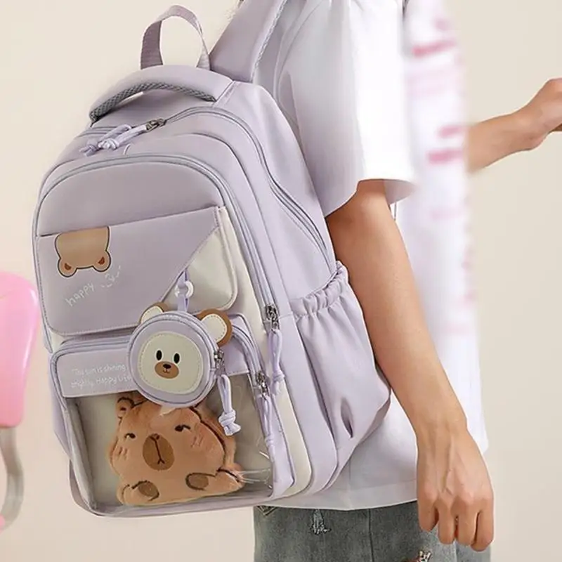 حقيبة كتب عملية مقاومة للماء X5XA، تصميم مريح ودعم مريح، حقيبة كتب بنمط حيوان لطيف #3