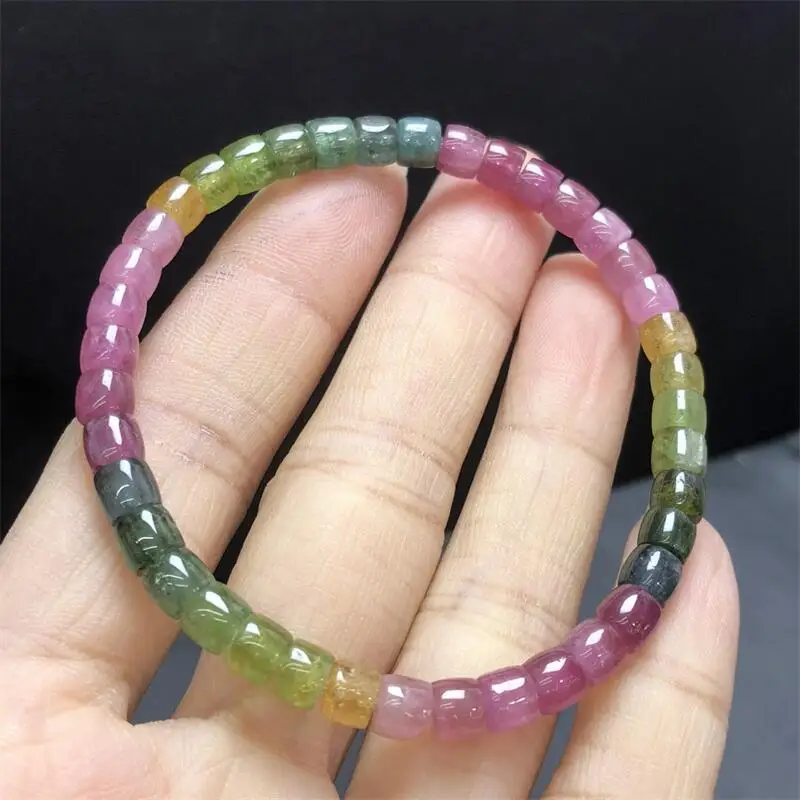

5MM Natural Tourmaline Bead Bracelet Women Energy Reiki Healing Fengshui Jewelry Gift 1PCS