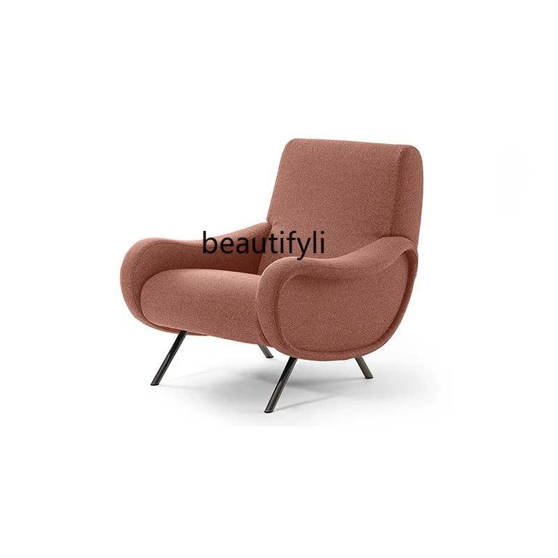 Italian Minimalist Casual Couch Armchair Bedroom Chair Lambswool