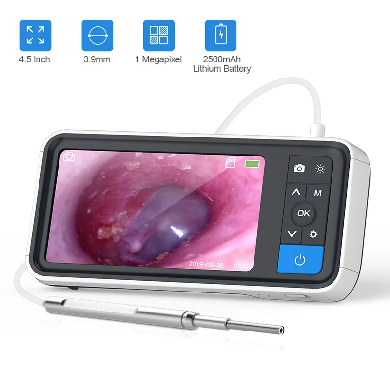 4.5-Inch HD Visual Ear Scope Ear Canal & Nasal Inspection Endoscope with LED Light Ear Wax Removal Tool Kit