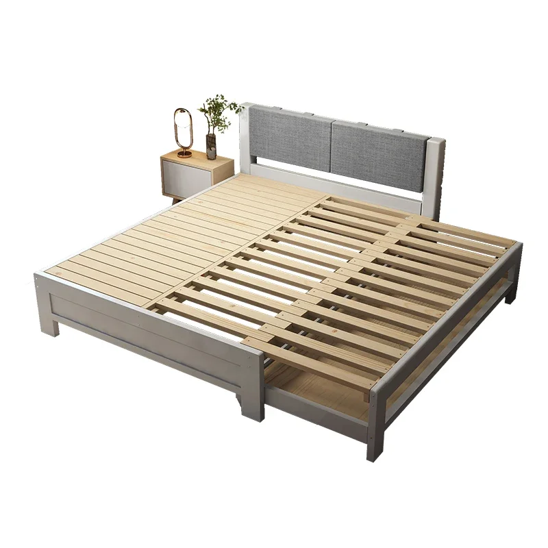 

Solid Wood Bed Pull-out Sofa, With Storage Splicing Bed, Modern Simple Trailer Retractable Seat