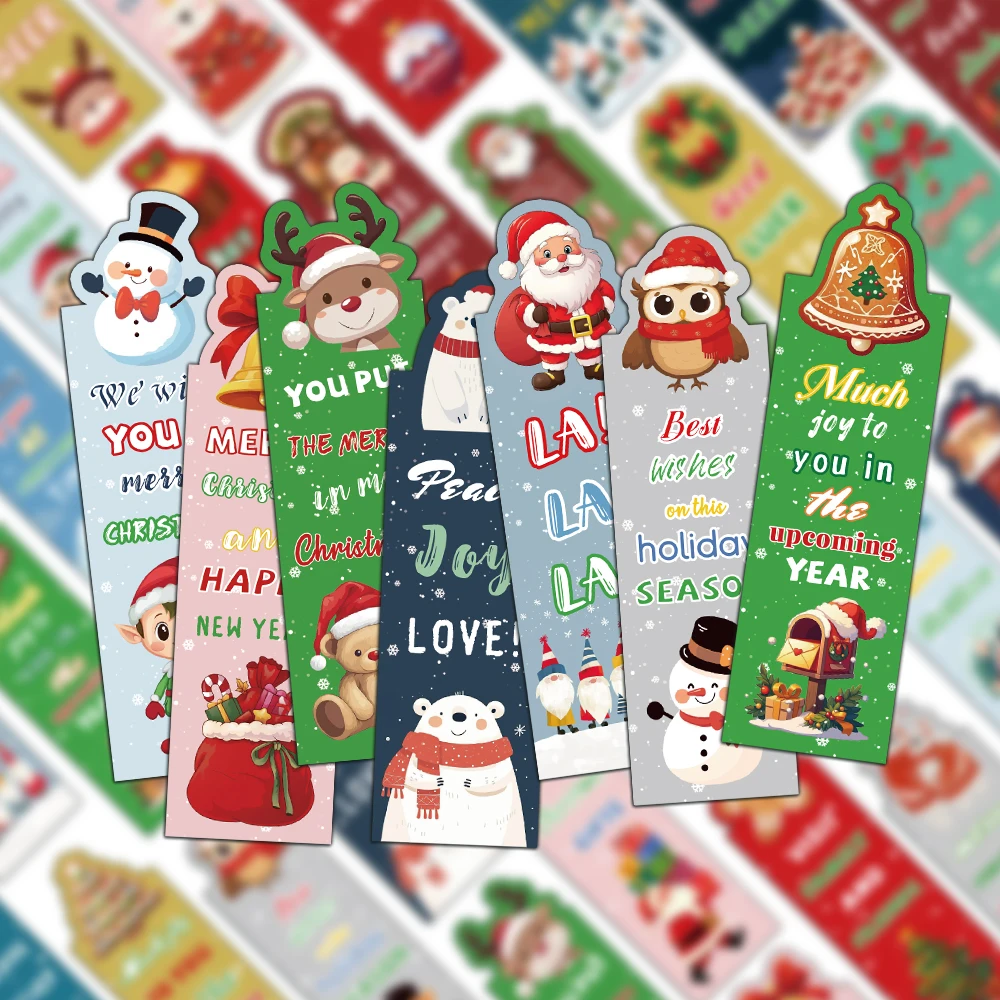 30PCS Alien Christmas Bookmark Decoration Reading Page Book Annotations Students Use Creative Gifts to Mark Cards