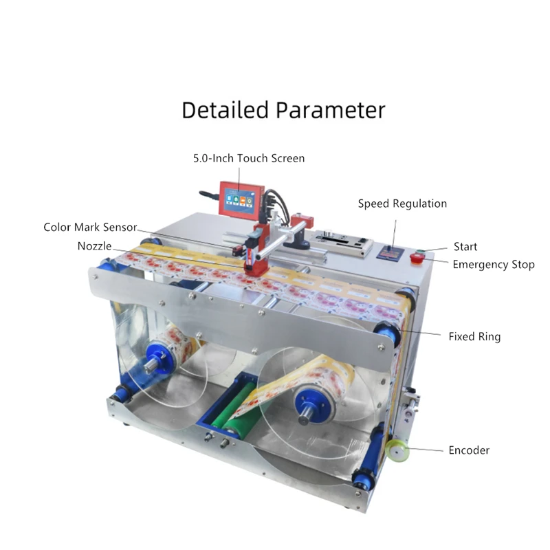 12.7mm Automatic Label Inkjet Rewinding Machine Label Film Tape Rewinding Inkjet Printer All-in-one Machine
