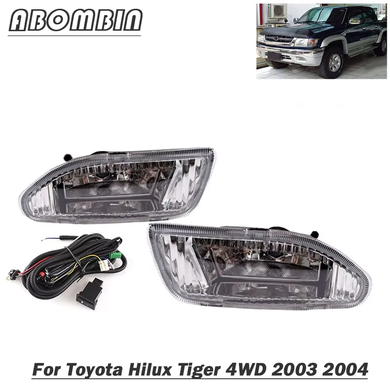 

Front Bumper Lamp Fog Light Assy With Wiring Harness Kit For Toyota Hilux Tiger 4WD 2003 2004