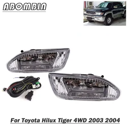 Front Bumper Lamp Fog Light Assy With Wiring Harness Kit For Toyota Hilux Tiger 4WD 2003 2004