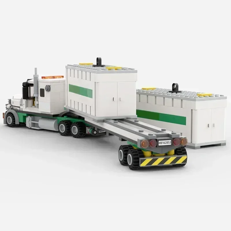 مدينة نموذج سيارة Moc قوالب بناء شاحنة بضائع هوائية وحاوية مقطورة التكنولوجيا كتل هدايا عيد الميلاد اللعب لتقوم بها بنفسك مجموعات الجمعية