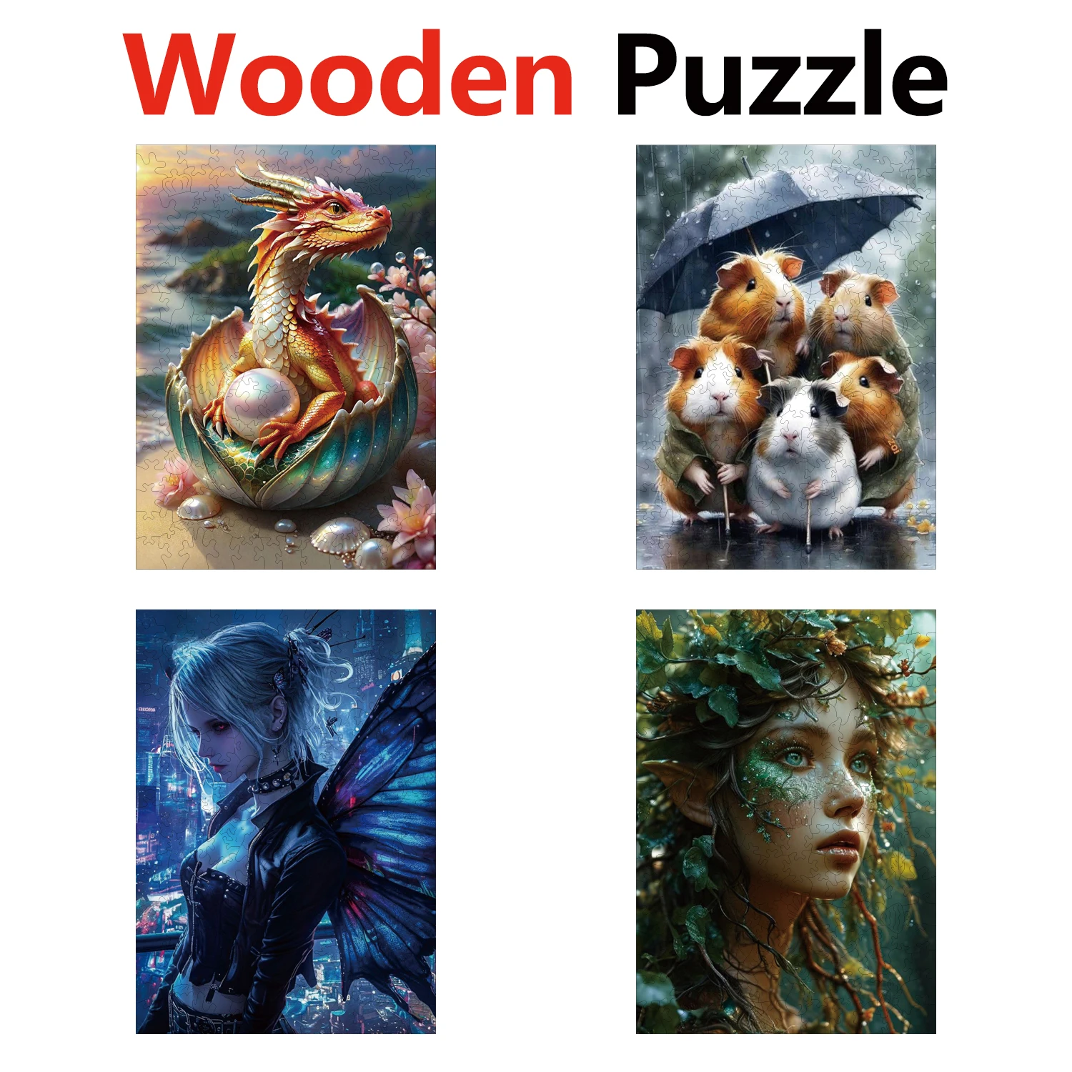 

Dragon Mouse Butterfly Fairy Animal Puzzles High Quality Jigsaw Puzzle Wooden Puzzle Best Christmas Gift