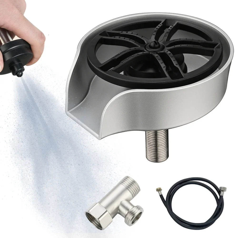 

Ополаскиватель для стекла для кухонной раковины, автоматический вращающийся носик, стеклянный ополаскиватель высокого давления, выдвижной кран, мойка для бутылок, инструмент для очистки