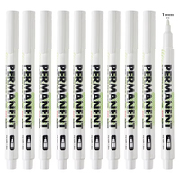 10/12Pcs White Marker Pen, 1.0/3.0mm Graffiti Pens, Waterproof, Permanent Tire Painting, Notebook Tyre, Oily Environmental Pen