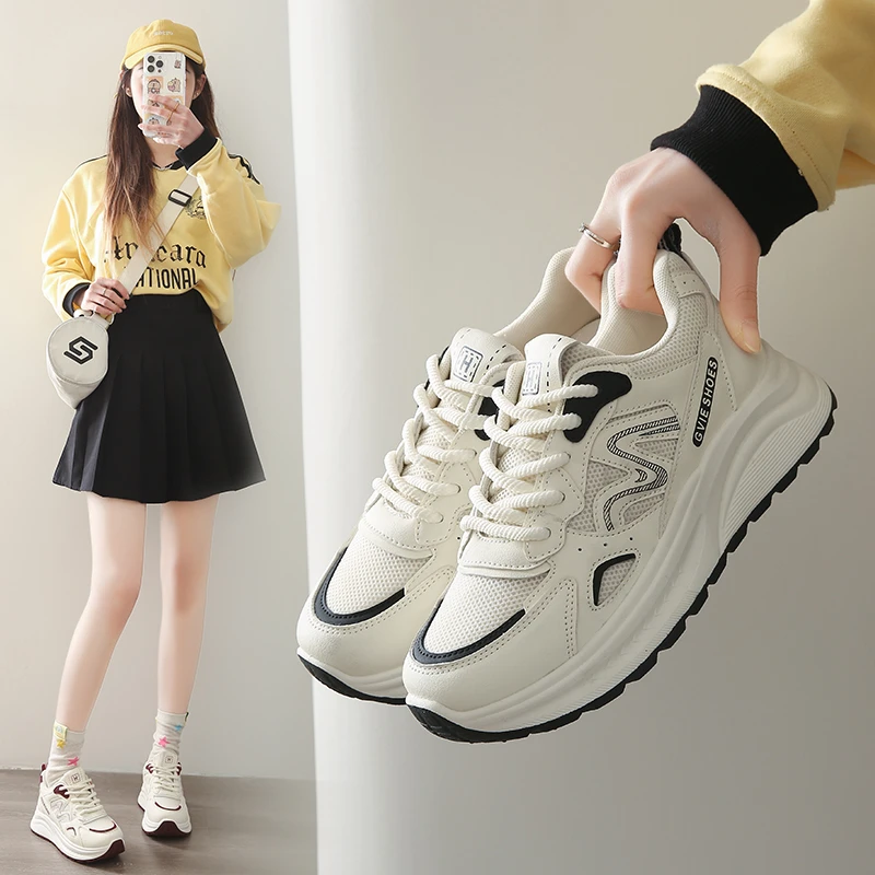 

Новинка 2023 года, высококачественная весенняя женская вулканизированная обувь, нескользящая женская обувь на шнуровке, дышащая универсальная повседневная обувь