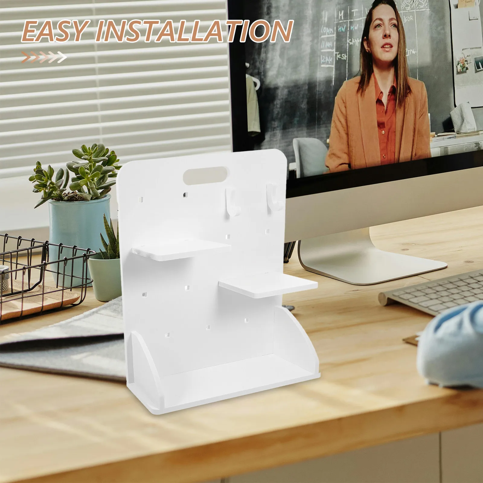 1set-vertical-pegboard-office-desk-organizer-no-drill-installation-pvc-wood-desktop-storage-system-shelves-hooks-workspace