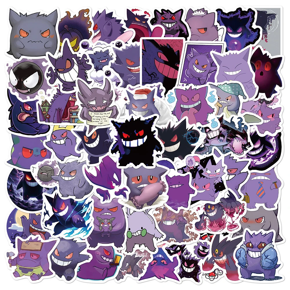 

10/30/55pcs Funny Pokemon Anime Gengar Stickers Cute Cartoon Kid DIY Decal Toy Skateboard Stationery Phone Graffiti Sticker Pack