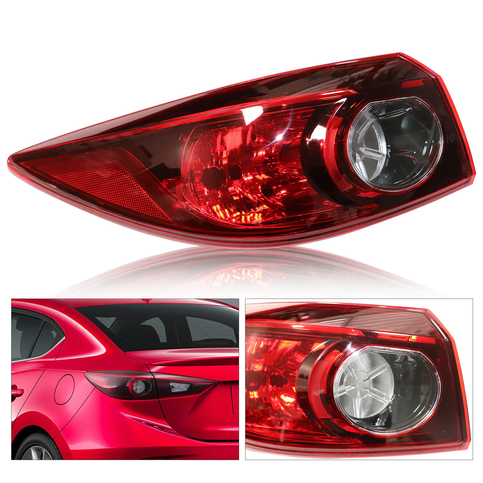 Luz Traseira Exterior do Lado do Motorista Esquerdo, 2014-2018 Mazda 3