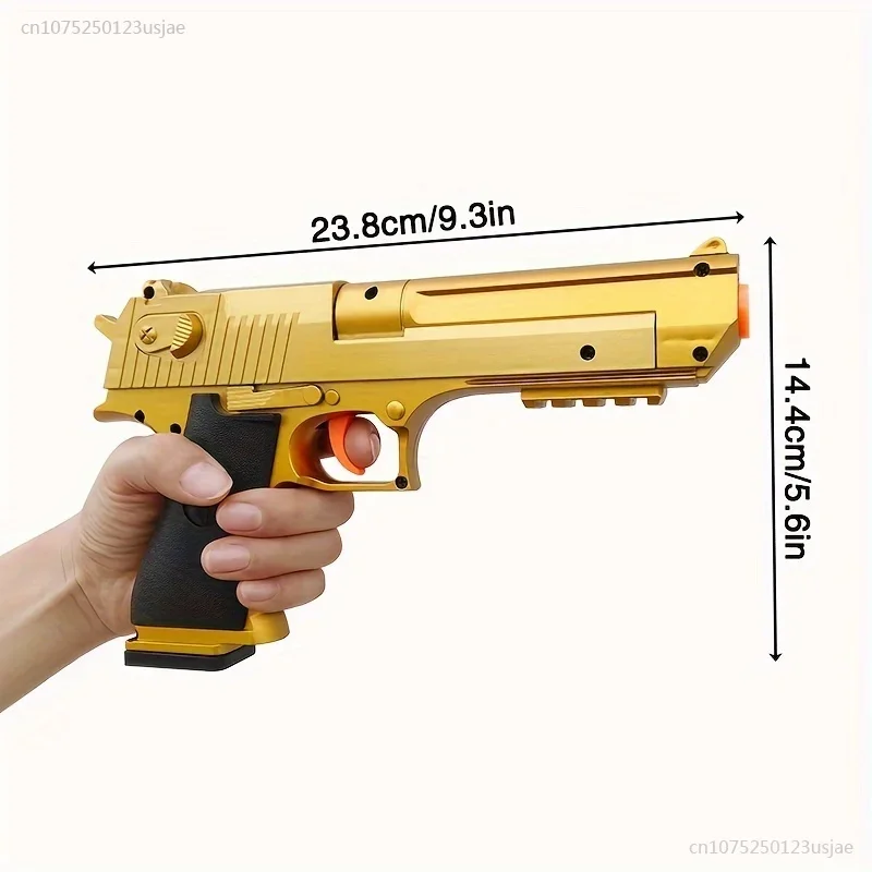 ตลับปืนของเล่นกระสุนนิ่มใหม่2024กระสุนโฟมกันกระแทกเพิ่มเติมของเล่นเพื่อการศึกษาโมเดลของขวัญวันเกิดปืนพกนกอินทรีทะเลทรายสีทอง
