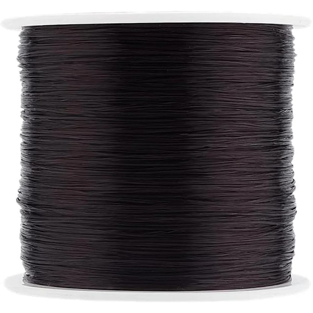 546.8 Yards Elastic String 0.5mm Elastic Bracelet Cord Black Stretch Cord Flat Stretchy Bracelet String Beading Thread Seed