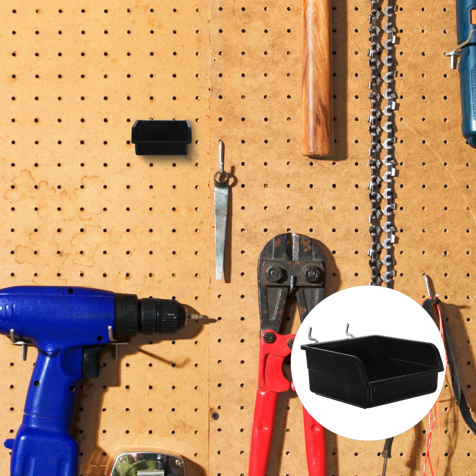 

10pcs Parts Organizer 3.93X3.93X1.81'' Heavy Duty Plastic Pegboard Tray No Drill Installation For Workshop Storage Rack Pegboard