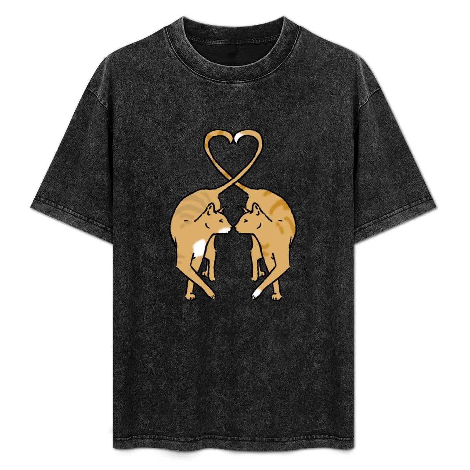 

Love Cats (orange) T-Shirt Casual Basic Short Sleeve T-Shirt