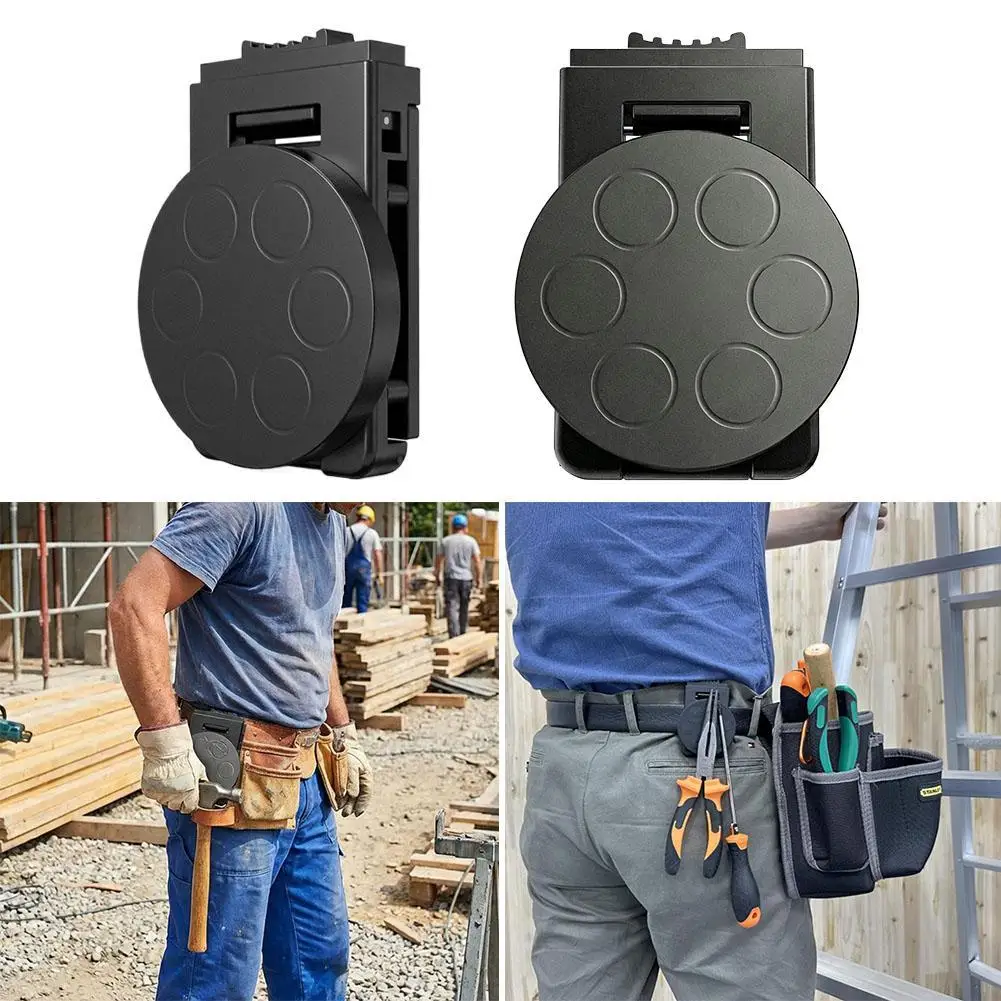 Non-Slip Tool Holster Belt Clip High Quality Metal Quick Access Magnetic Tool Holder Detachable Adjustable Belt Buckle 1PCS