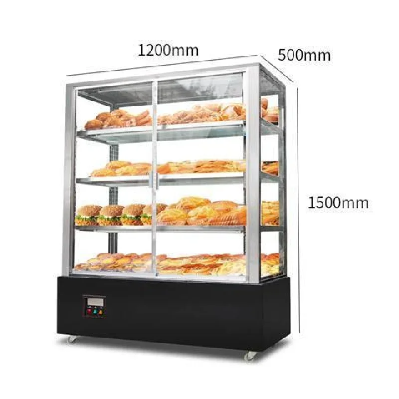 Commercial Vertical Vertical Hot Crispy Cooked Fried Chicken Burger Egg Tarts Hot Case Fresh-keeping Display Cabinet Food Warmer