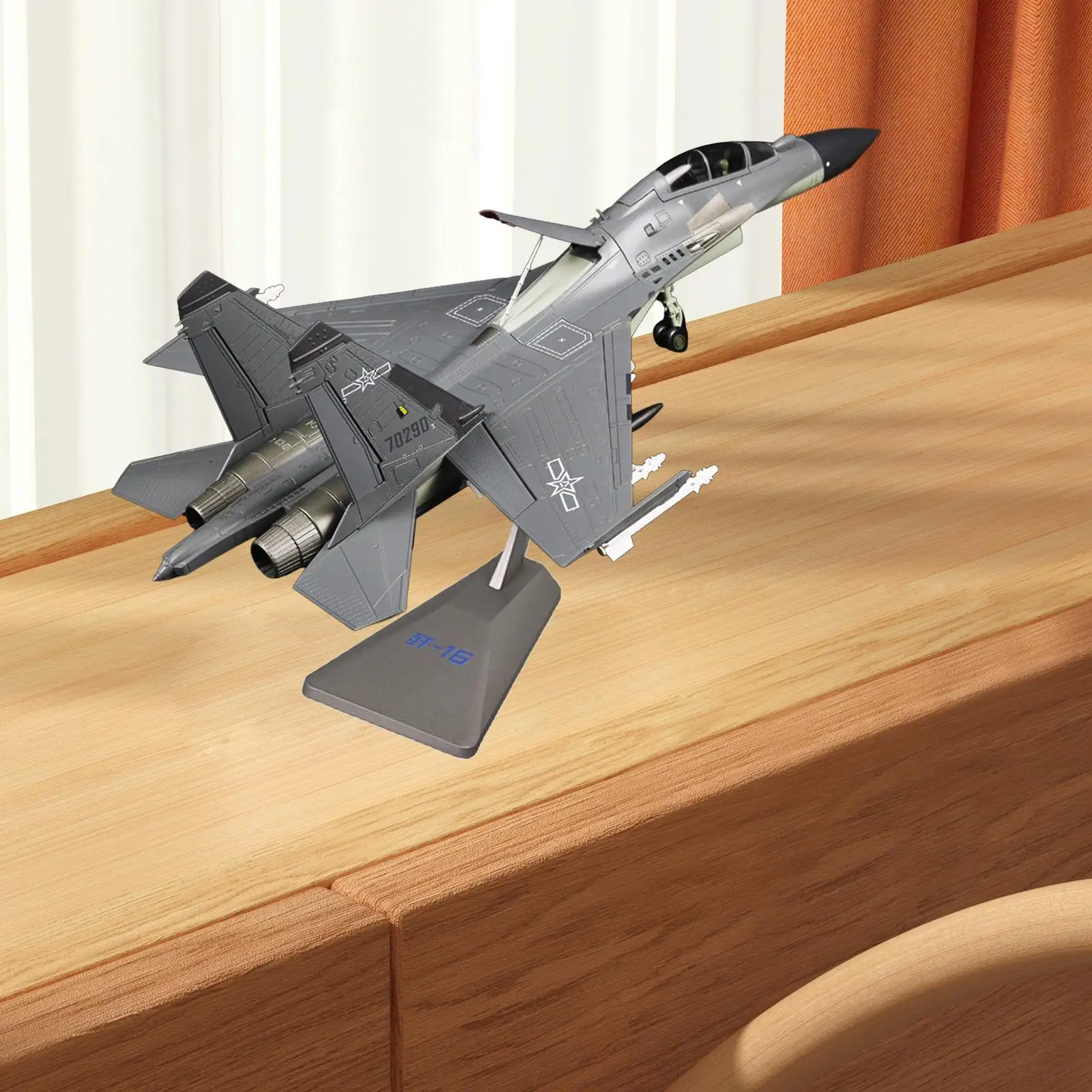 1/48 Scale J16 Fighter Adults Gifts Airplane with Base for Shelf Bedroom Bar