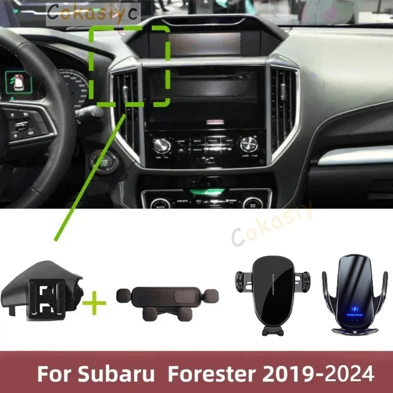 Para subaru forester 2019-2024 xv 2018-2021 suporte do telefone do carro base de suporte fixo especial carregamento sem fio acessórios interiores