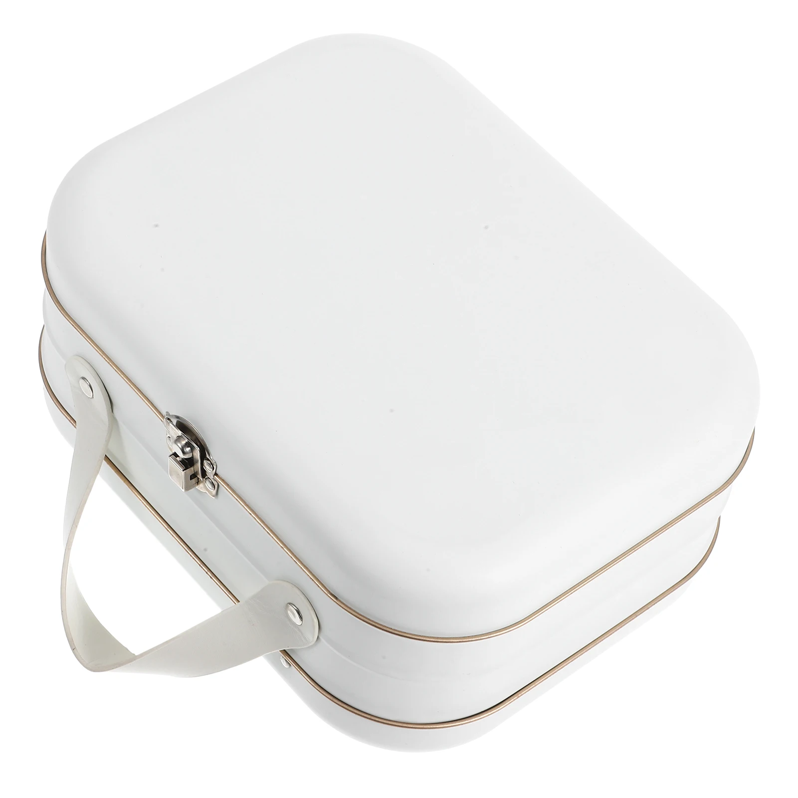 

Tinplate Portable Case Multi-Use Storage Box Jewelry Container Handle Trinket Organizer Desktop Tin Keepsake Box