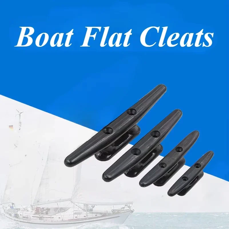 

4"/5"/6"/8" Nylon Plastic Polished 2 Hole Hardware Low Flat Cleat Boat Cleats For Marine Boat Deck Rope Tie Yacht Accessories