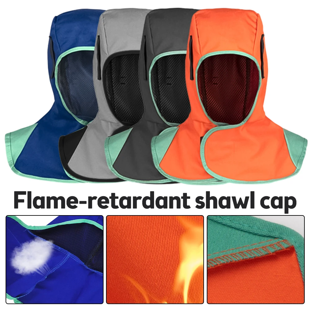 Full Protective Welding Hood for Men Washable Breathable Welding Neck Cover Flame-Retardant Protective Welding Cap for Welder