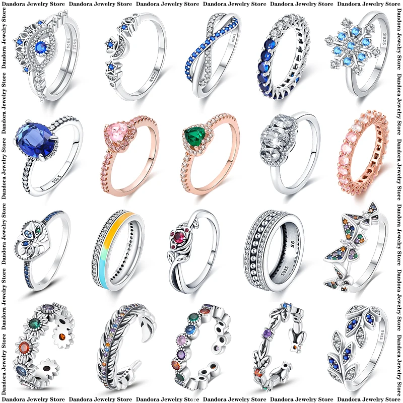 

2023 New in Blue Zircon Eye Modeling Rings Jewelry Gift 925 Silver Anniversary Engagement Rings Various Styles One Size Fits All