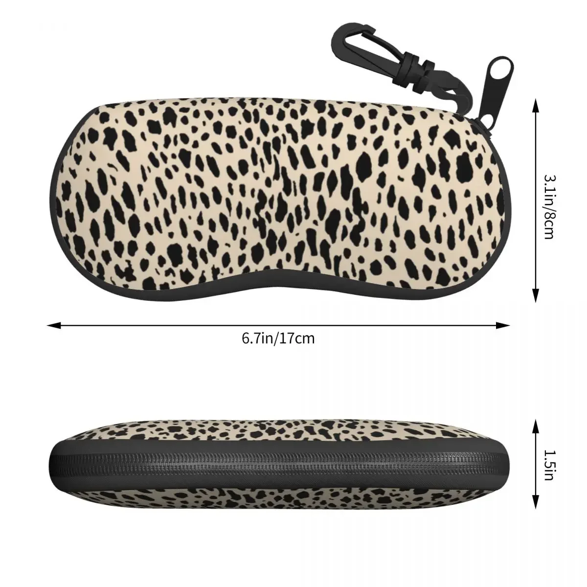 Tan Cheetah Eyeglass Glasses Case Men Women Soft Leopard Animal Skin Sunglasses Protective Pouch