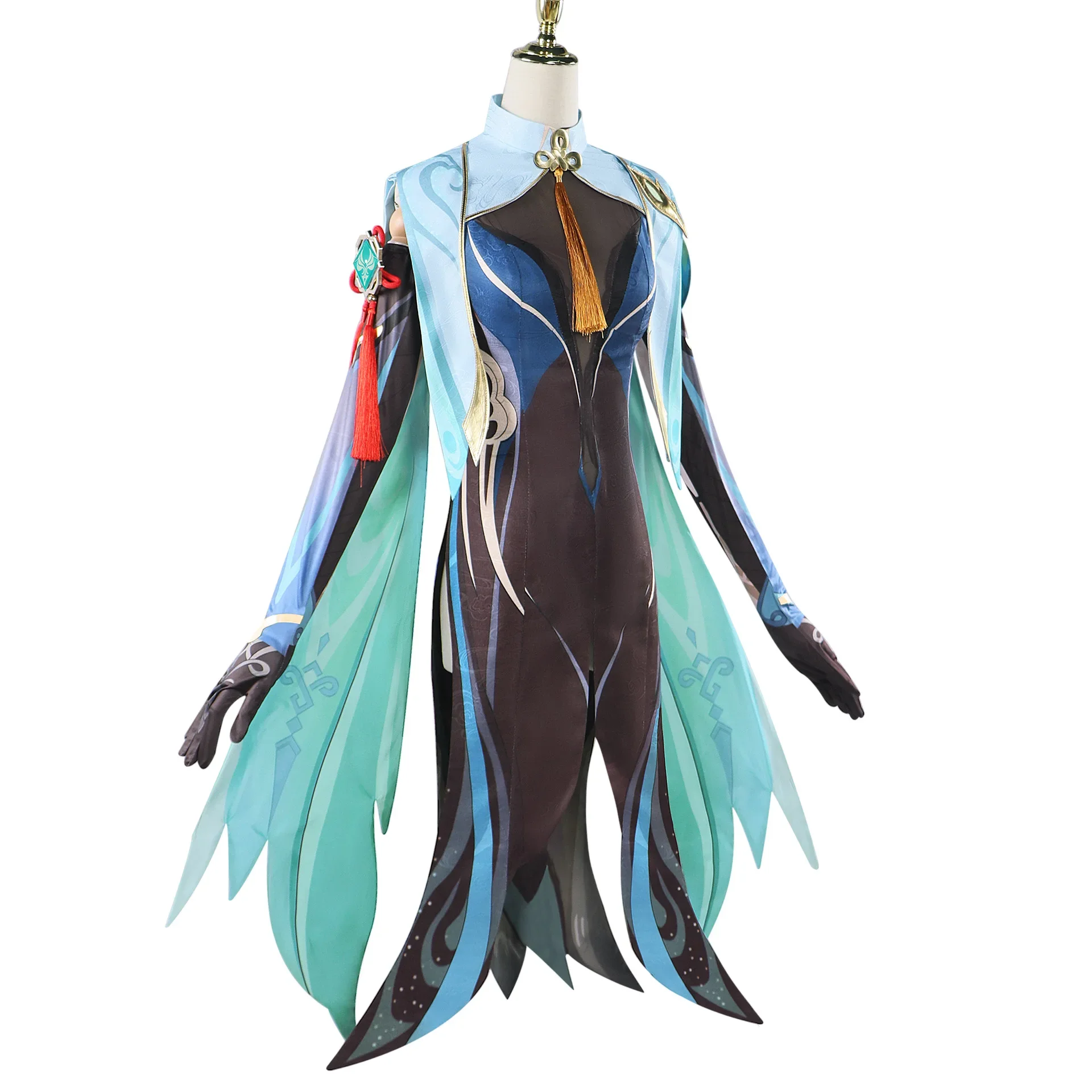 Xianyun Cosplay Genshin Impact Cloud Retainer Costume Xianyun Uniform  Halloween Carnival Party Role Play Clothing Suit Wig