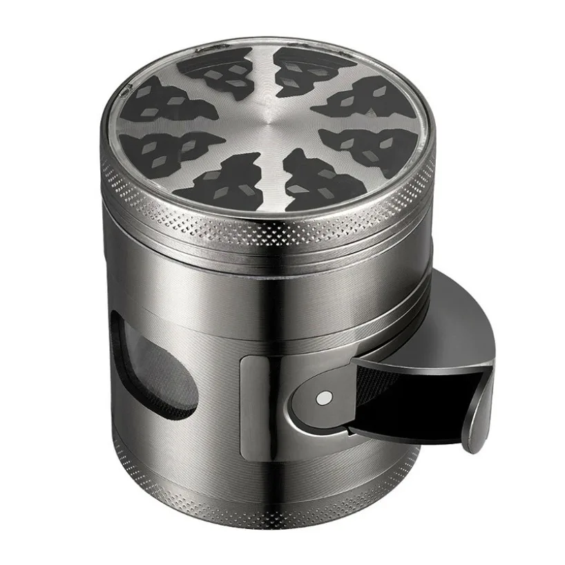 Large Capacity Metal Tobacco Grinder 60MM 4-Layer Visualization Glass Window Dry Herb Crusher Machine Smoking Accessories view 3