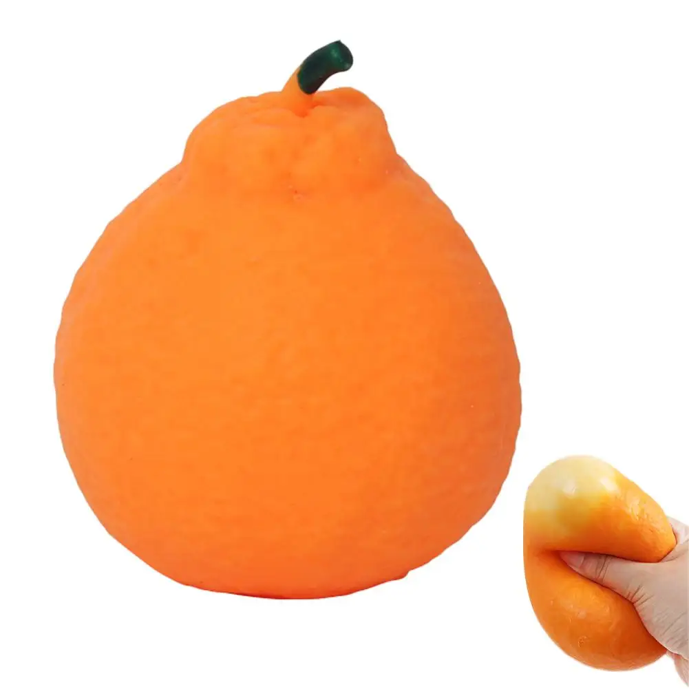 Realistic Orange Stress Ball Home Decor Figurines,Slow Rising Squeeze Toy for Adults Kids Anxiety Relief, Fidget Sensory Toys