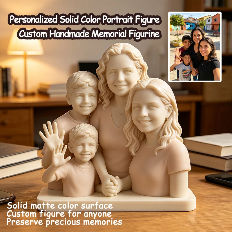 Custom 3D Printed Portrait Statue Personalized Family Figurine Photo Custom Father Child Bust Sculpture Memorial Keepsake Gift