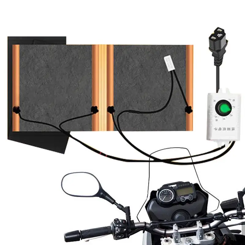 

Heated Motorcycle Grip Pad Electric Handlebar Heater Warmer Pads Universal 48V 22mm Heating Handle Kit Heated Grip Mats For Cold