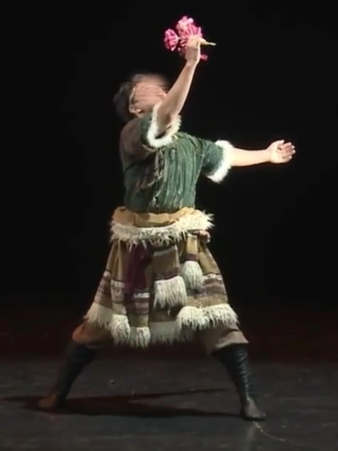 gansu-men's-national-dance-exam-costume-ethnic-minority-stage-performance-new-model-long-sleeve-loose-fit-linen-traditional-robe