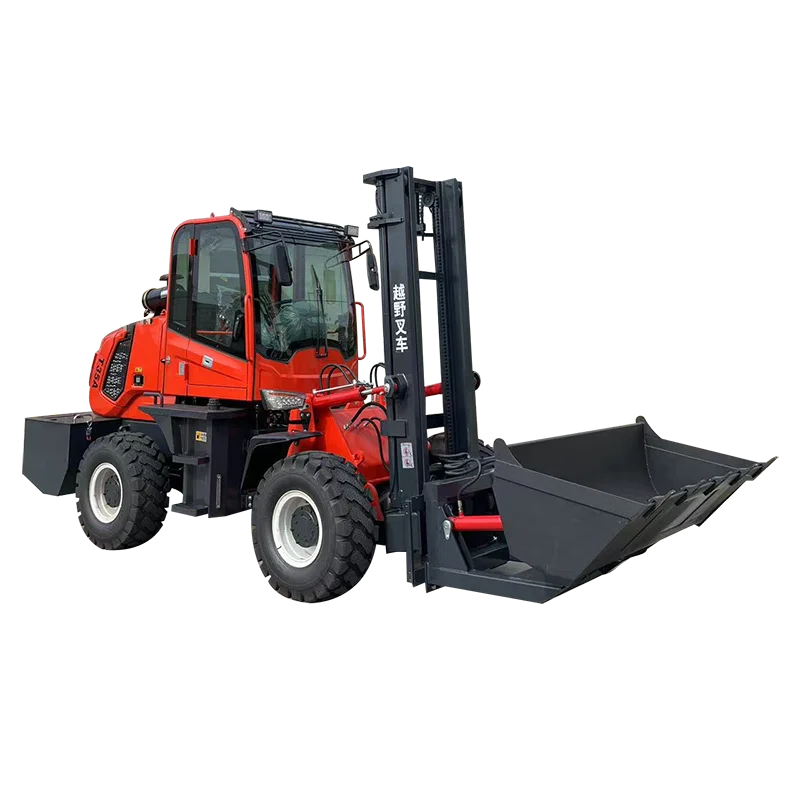 Customized Off-road Forklift Hydraulic Lift 4 x 4 Four Wheel For Rough Terrain Strong Bearing Capacity All-Terrain Forklift