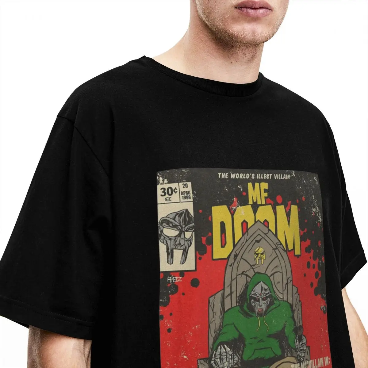 Streetwear T-Shirt MF DOOMS Pure Cotton T-Shirts hip hop Trendy Cool Tee Shirt for Men Summer Y2K Retro Design Short Sleeve Tops