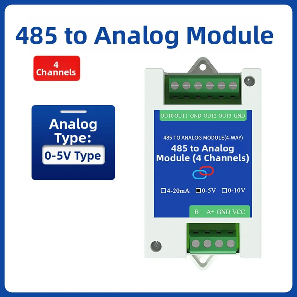 Industrial Grade RS485 to Analog Input Module with 2 or 4 Input Channels 4-20mA 0-5V 0-10V Signal Acquisition RTU Support