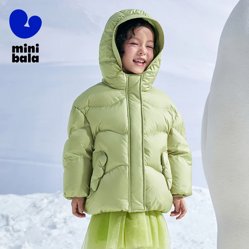 

Mini Balabala Girls Down Jacket Winter New Warm Trendy Puffer Coat for Babies