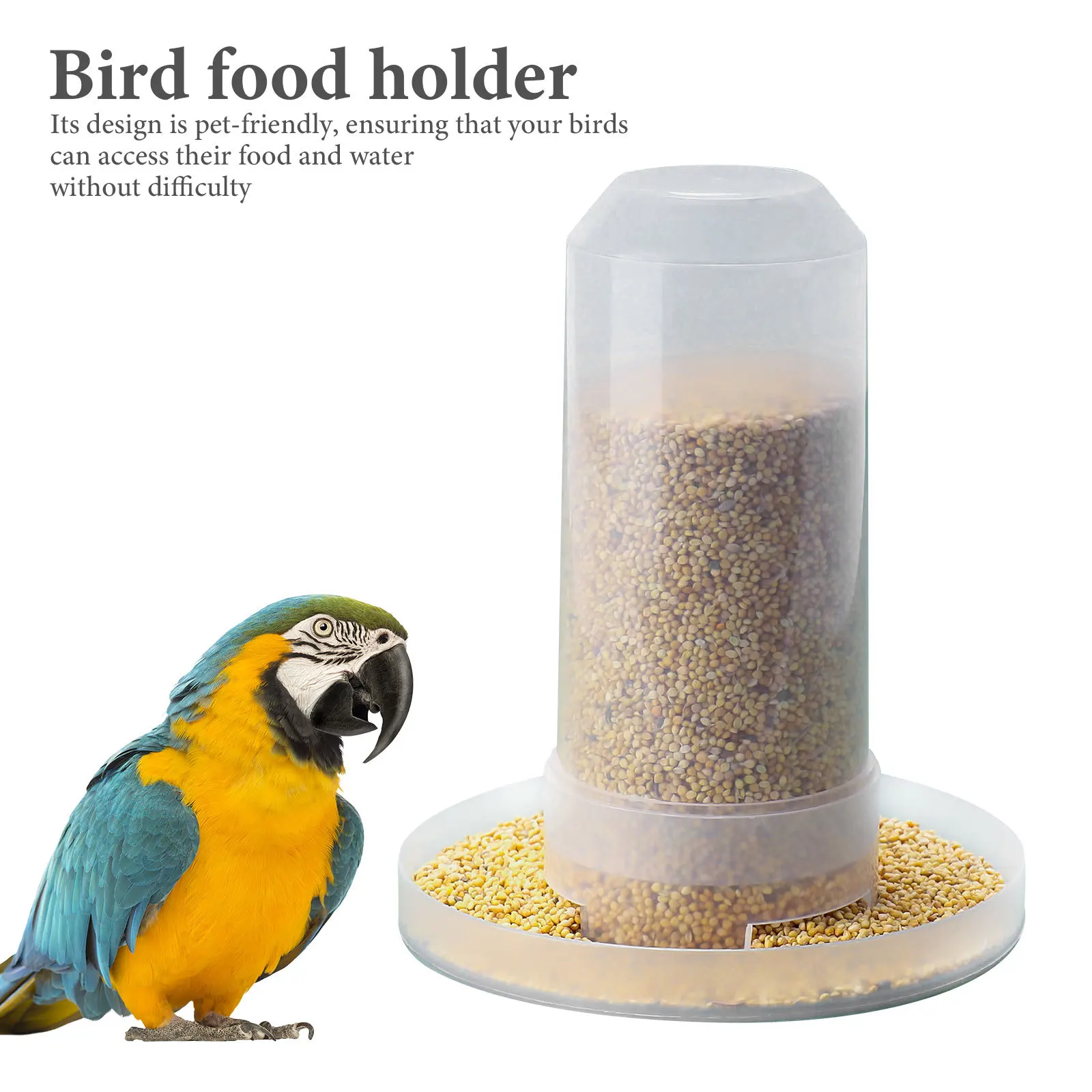 

Automatic Bird Feeder Plastic Bird Food Water Container Feeding Bowl For Parrot Finch Canary Cage Accessories Indoor