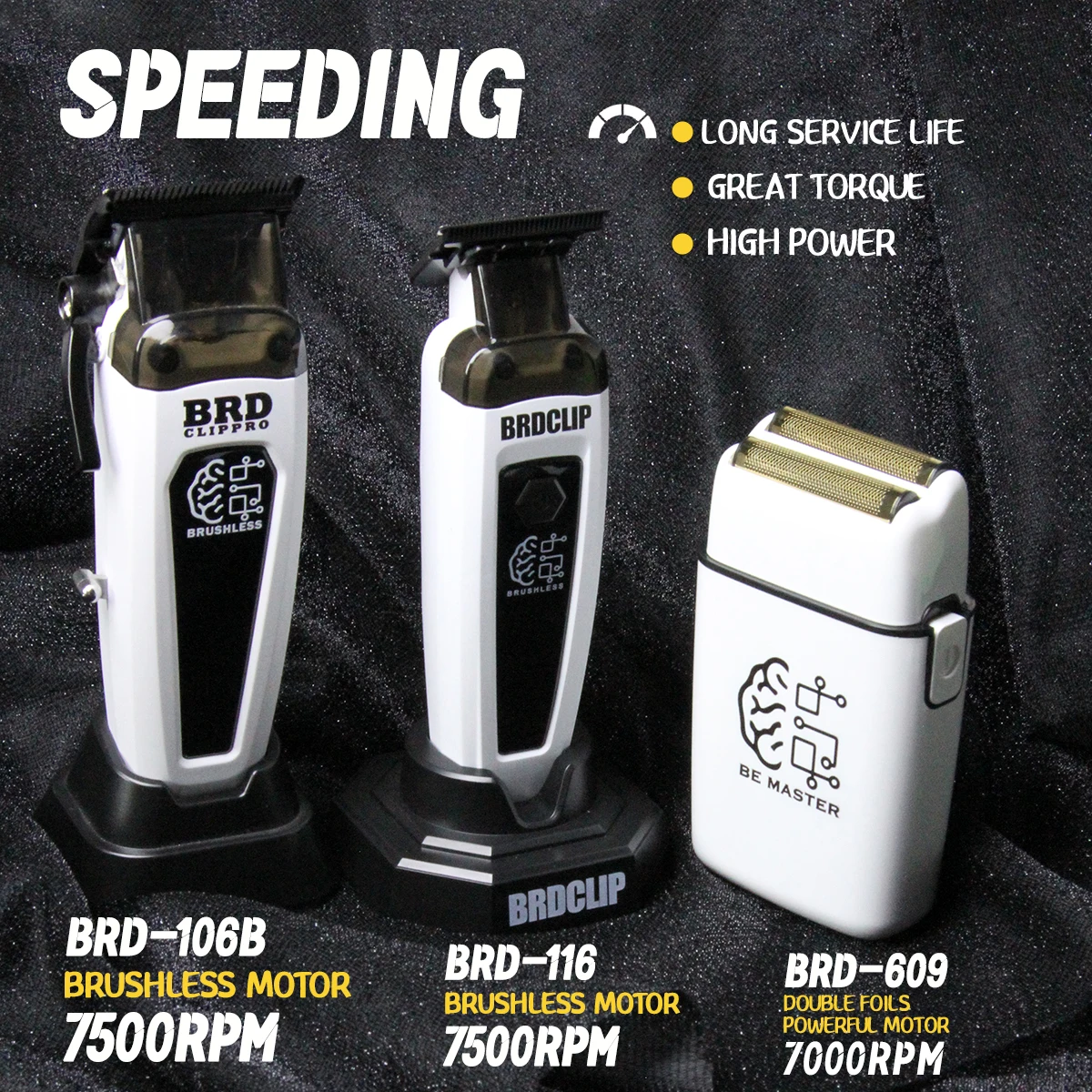 Barbershop Professional Set BRDCLIP Hair Clipper Trimmer Brushless Motor Removable Magnetic Cover Electric Shaver 10000RPM Home