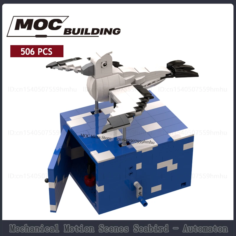 

MOC Building Blocks GBC Module Mechanical Motion Scenes Seabird Automaton Model DIY Assembly Technology Bricks Creative Toy Gift