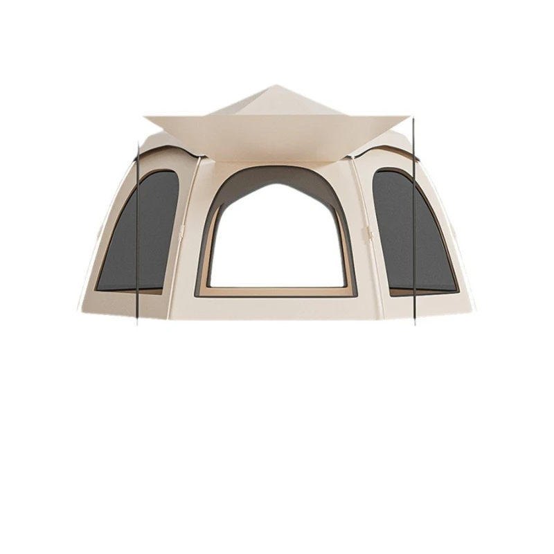 

Tent outdoor camping beach portable folding automatic quick-opening hexagonal tent, camping rain