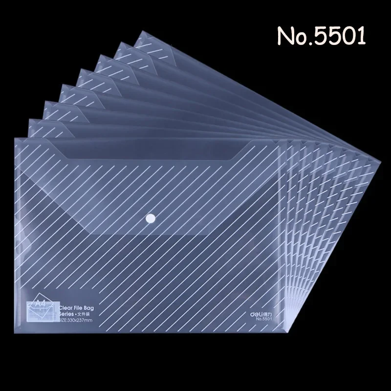 

10pcs File Bag Transparent Plastic A4 Documents Filing Storage Bag Student Organizer Information Pocket Folders Stationery