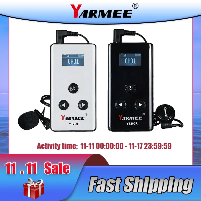 YARMEE Wireless Audio Tour Guide System Speaker Receiver Transmitter for Church Travelling Trainning Simultaneous interpretation