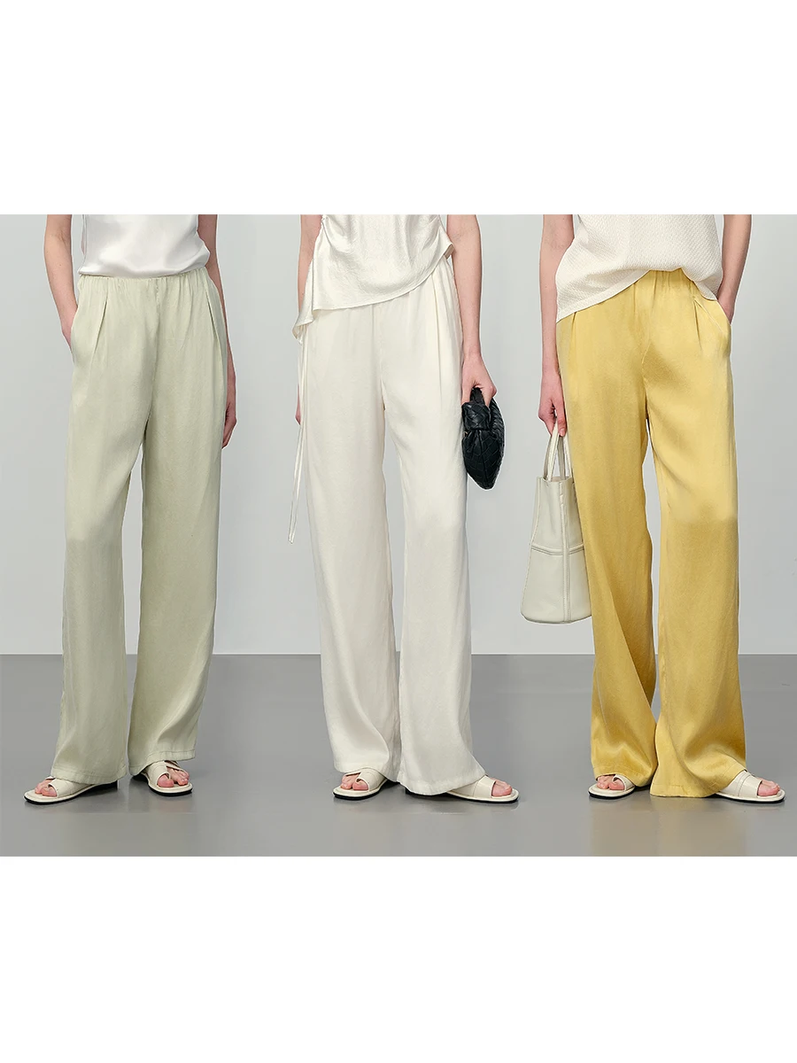 

Comfortable Drapey Wide Leg Straight Tube Casual Pants Women's High Waist Loose Fit Spring Faion Ele Simple Sle