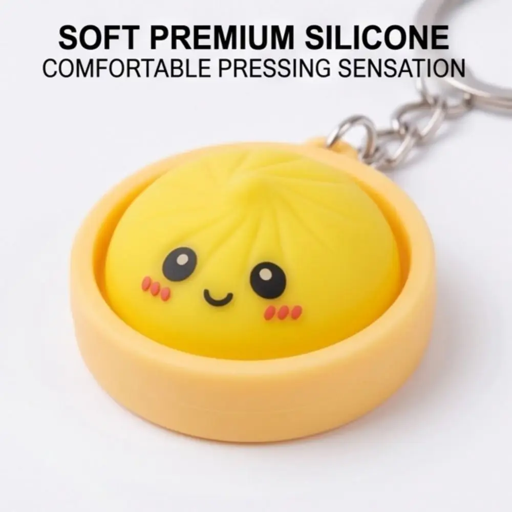 Simulation ith Steamer Mini Dumplings Squishy Squeezable Crystal Steamer Bun Pendant Cute Pinch Sensory Boys Girls