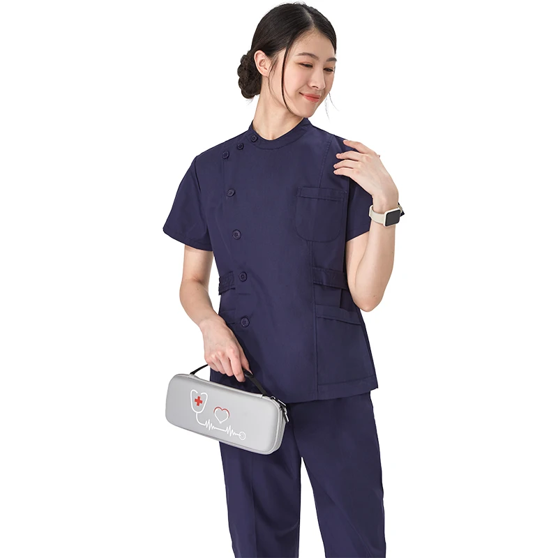 Uniformes Médicos Enfermeria Scrub Set Medical Uniforms Doctor Nurse Workwear for Women and Men Side Buttons Surgical Scrubs